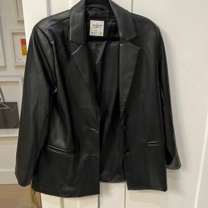 Abercrombie and fitch vegan leather blazer